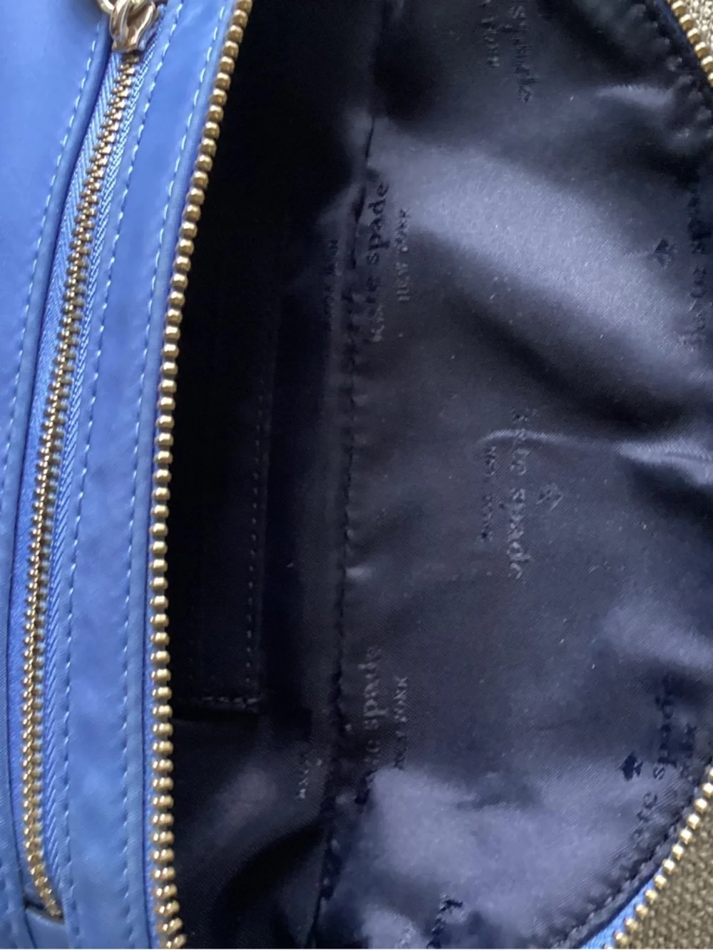 kate spade cornflower blue nylon waist/crossbody belt bag with gold hardware - Picture 2 of 5